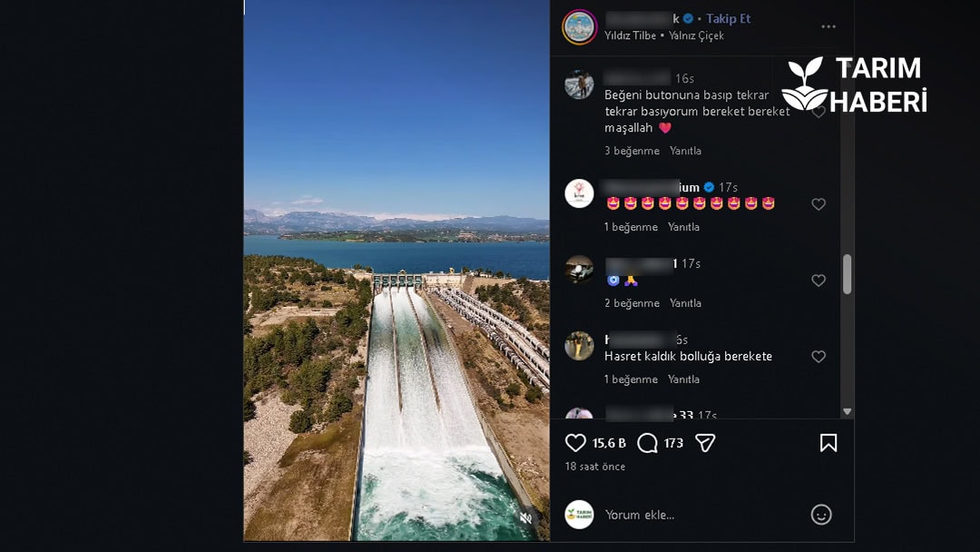 Çatalan- Seyhan Barajı su tahliyesi insta post